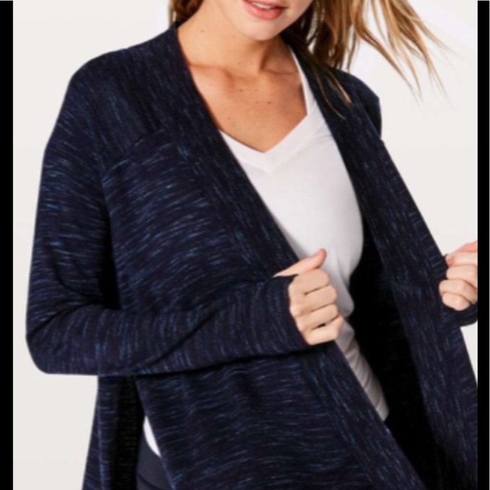 Lululemon Blue/Black Blissfully Zen Sweater (4-6)